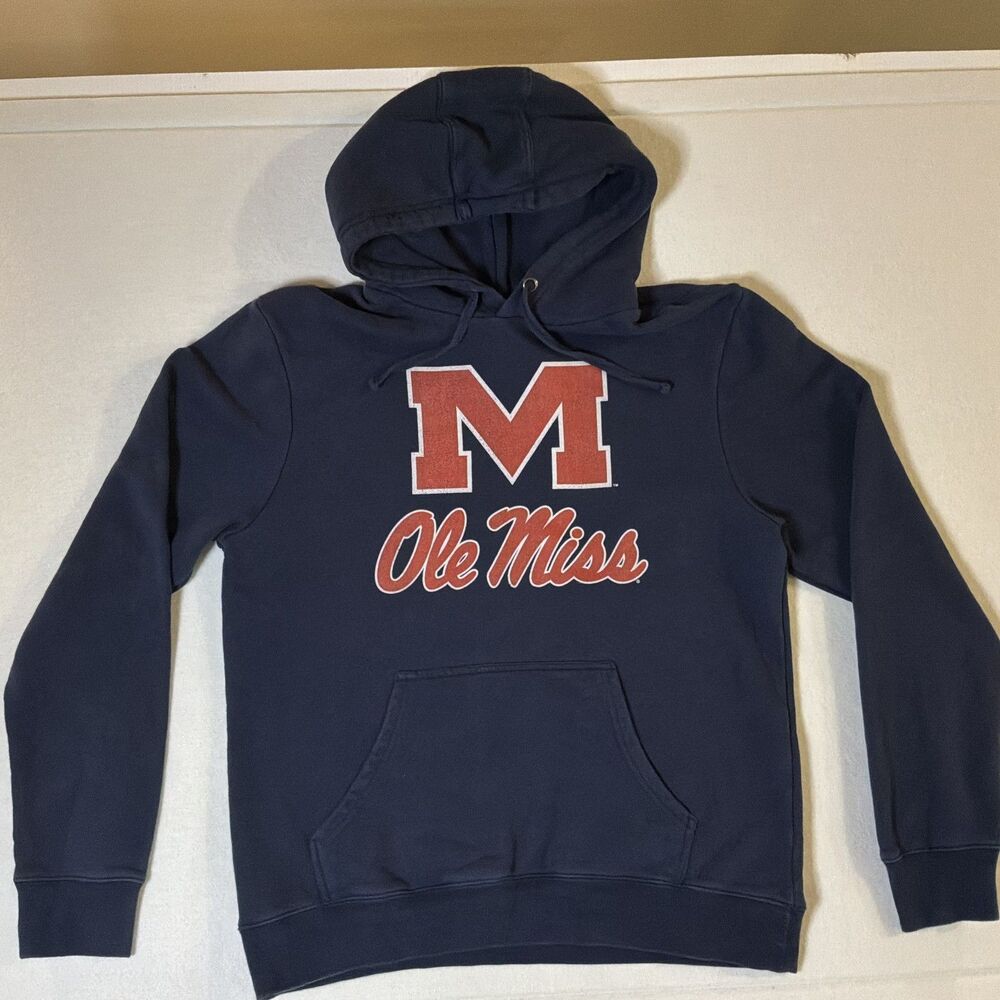 Ole Miss Rebels Fanatics Hoodie Navy w/ Red Lettering Women's L Hotty Toddy NCAA